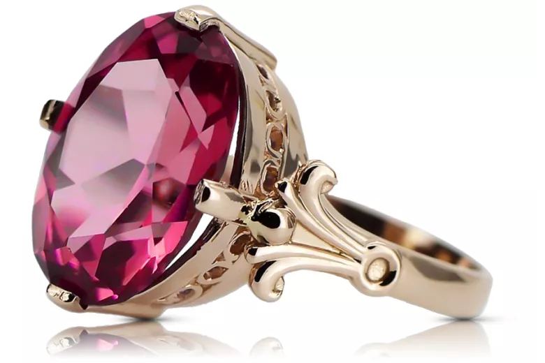 Кольцо Рубин Стерлинговое серебро с покрытием из розового золота Винтаж изделия vrc369rp